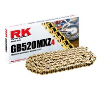 RK 520MXZ Heavy Duty Non O Ring Chain GOLD-120 Link- 12-52M-120GD -Suzuki/Yamaha