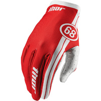 THOR VOID - Mens & Youth COURSE RED Dirt Bike Gloves - MX / ATV