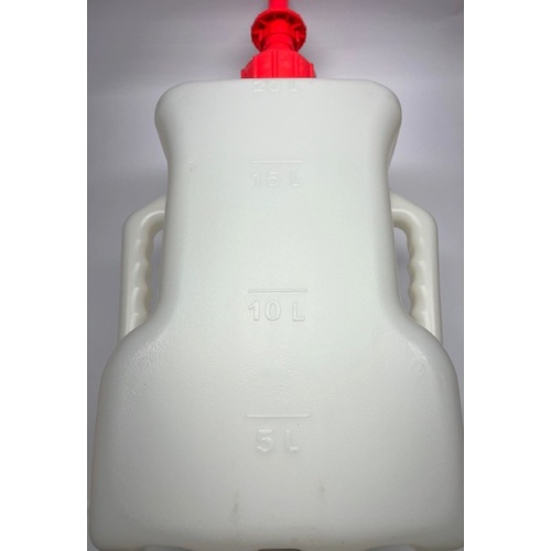 MonkeyBones Fast Flow Quick Fill Dry Break 20L Fuel Jug (White)